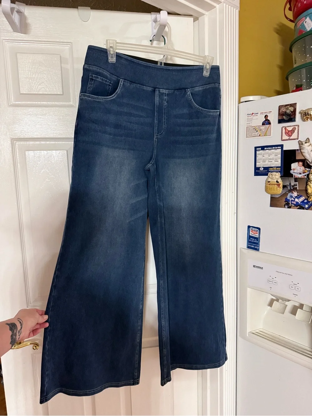 HALARA Dark Blue Wide-Leg Denim flex high waisted Jeans - Picture 2 of 3